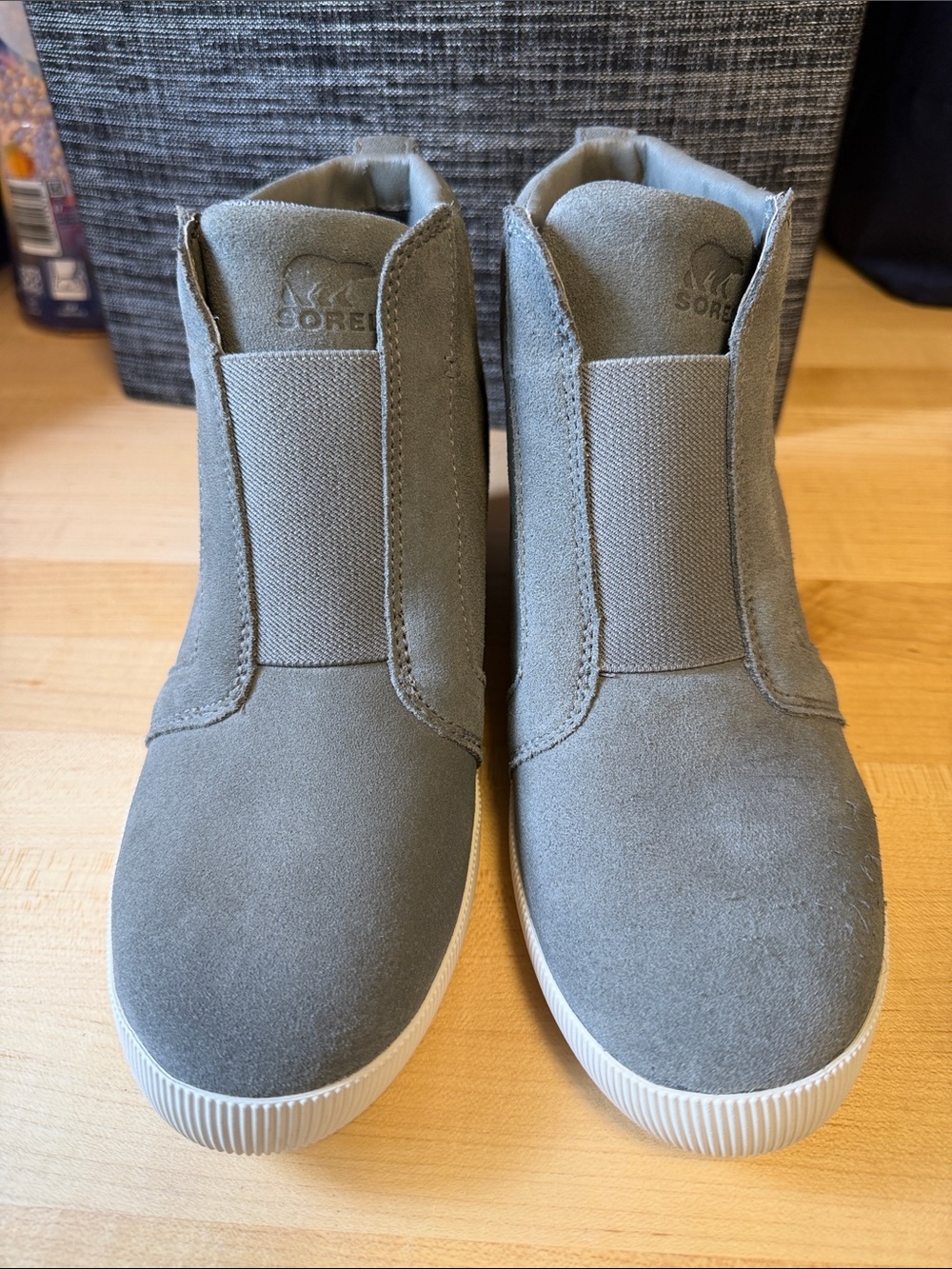 Sorel suede wedge booties